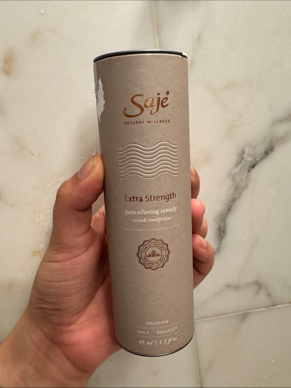 Saje Extra Strength Pain Remedy Oil - Beige and Gold Accent - Picture 1 of 5